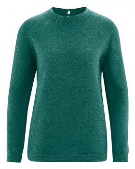 ELISE dámský pulovr z vlny, biobavlny a konopí - zelená spruce