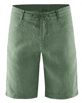 MANELLO unisex šortky ze 100% konopí - zelená herb