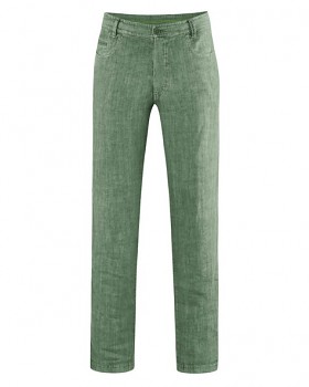 METRO unisex kalhoty ze 100% konopí - zelená herb