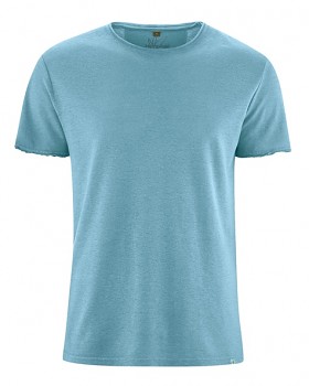 HENRYK pánské tričko s krátkým rukávem z konopí a biobavlny - modrá wave