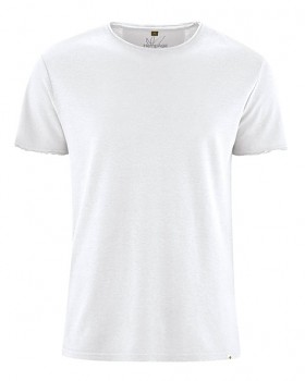 HENRYK pánské tričko s krátkým rukávem z konopí a biobavlny - bílá