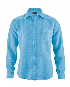 MITCH pánská košile ze 100% konopí - modrá topaz