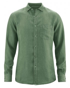 EMPEROR pánská košile ze 100% konopí - zelená herb