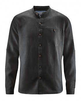 NOAH pánská košile ze 100% konopí - černá