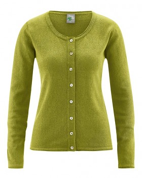 LOLA dámský pletený svetr z konopí a biobavlny - zelená fern