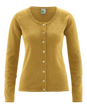 LOLA dámský pletený svetr z konopí a biobavlny - žlutá peanut