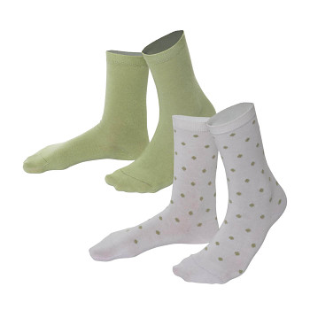 BETTINA dámské ponožky z biobavlny - zelená pistachio /přírodní (2 páry)