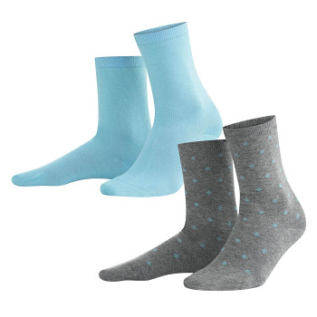BETTINA dámské ponožky z biobavlny - modrá cameo /šedá (2 páry)