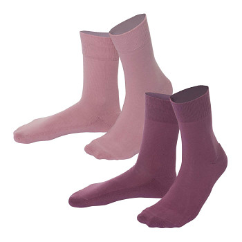 MABEL dámské ponožky z biobavlny - růžová/fialová (2 páry)