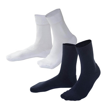 MABEL dámské ponožky z biobavlny - tmavě modrá/ bílá (2 páry)
