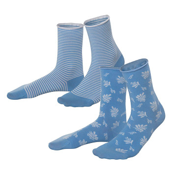 ALEXIS dámské ponožky z biobavlny - světle modrá (2 páry)