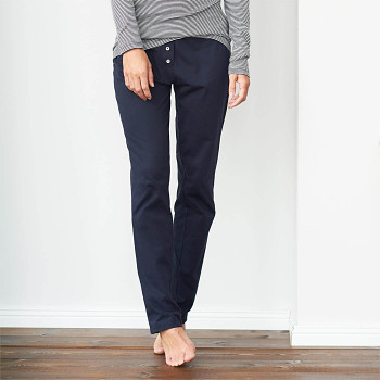CAROL dámské pyžamové kalhoty ze 100% biobavlny - tmavě modrá navy