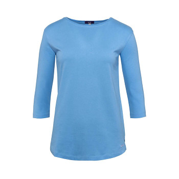 KRISTIN dámský pyžamový top s 3/4 rukávy ze 100% biobavlny - modrá forget-me-not