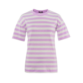 MARIA Dámské tričko s krátkými rukávy ze 100% biobavlny - bílá/ pastelově fialová lavender