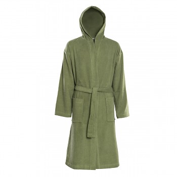 ORLANDO unisex froté župan ze 100% biobavlny - zelená khaki