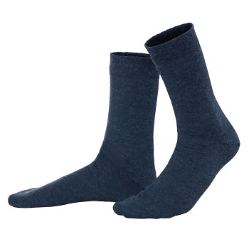 NALPAKA ponožky z biobavlny a vlny - modrá indigo melange