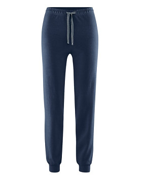 LOUNGE dámské pyžamové kalhoty z konopí a biobavlny - modrá navy