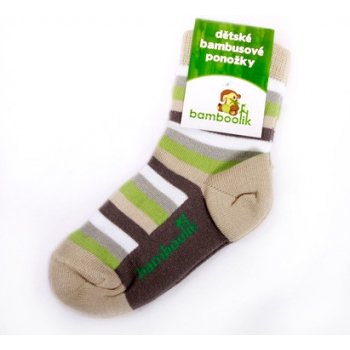 Dětské ponožky z bambusu - zelený proužek 