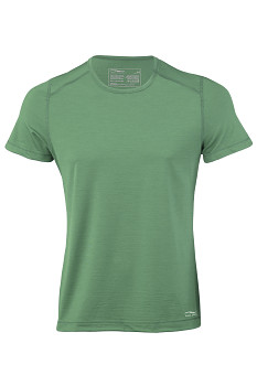 Pánské sportovní tričko s kr. rukávy z bio merino vlny a hedvábí -  zelená smaragd