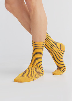 Klasické ponožky z biobavlny - žlutá hořčicová
