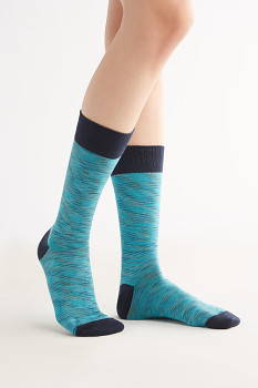 Klasické ponožky z biobavlny - tyrkysová
