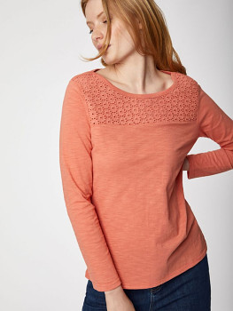 CROCHET dámský top ze 100% biobavlny - modrá marine