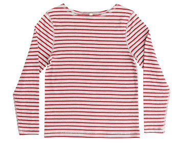 Leela Cotton dámský top s dlouhými rukávy z biobavlny - červená/šedá