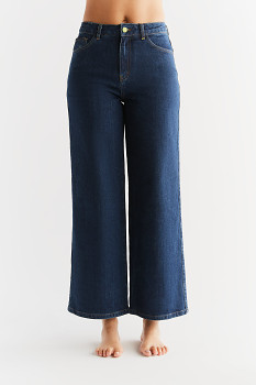 WIDE LEG Dámské  džíny z biobavlny - modrá lapis blue
