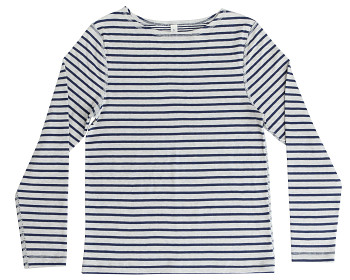 Leela Cotton dámský top s dlouhými rukávy z biobavlny - modrá/šedá