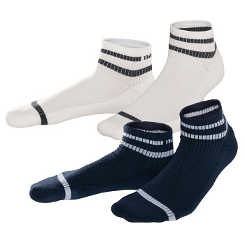 ORELL unisex kotníkové  ponožky z biobavlny - bílá/navy