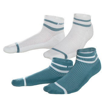 ORELL unisex kotníkové  ponožky z biobavlny - bílá/tyrkysová