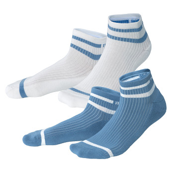 ORELL unisex kotníkové  ponožky z biobavlny - bílá/světle modrá