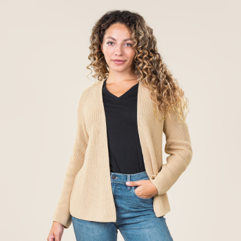OLIVIA Dámský letní kardigan ze 100% biobavlny - přírodní sand