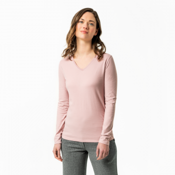 TARANA Dámské tričko s dlouhými rukávy ze 100% biobavlny - růžová dusty rose