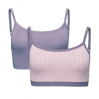 PIPPA sada dámských braletek z biobavlny - fialová mauve (2 ks v balení)