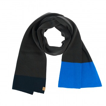 VINZENZO unisex šála ze 100% biobavlny - modrá deep sea