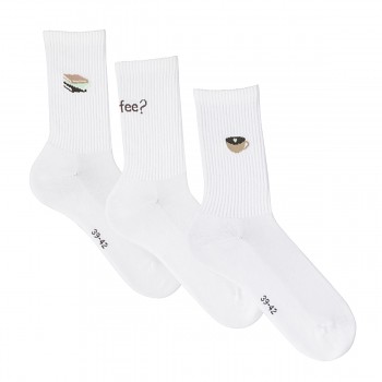 GIONA unisex ponožky z biobavlny - bílá (3 páry v balení)