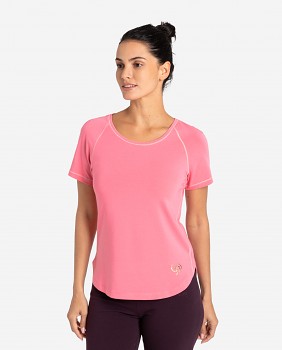 OM Dámský top na jógu z bambusu a biobavlny s růženíny - růžová