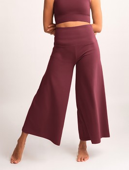 DEVI Dámské kalhoty culotte  z biobavlny s turmalínem - červená merlot