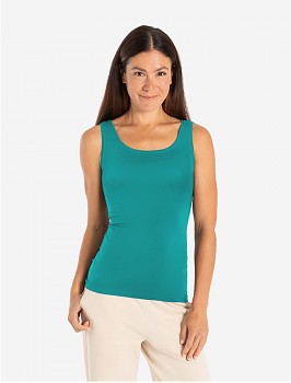 SATTI Dámské tílko na jógu z biobavlny s růženínem - modrá