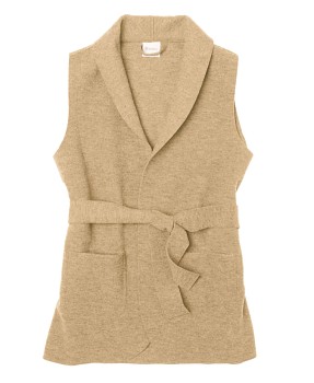 Dámská vesta ze 100% organické organické pařené vlny - almond melange