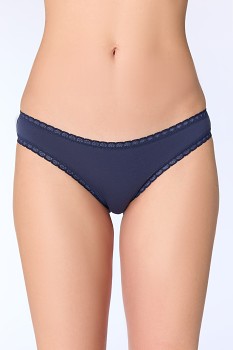 LACE dámské kalhotky z biobavlny s krajkou - tmavě modrá 