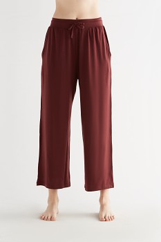 TN dámské tepláky z tencelu - červená burgundy