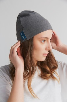 TN W/S unisex čepice z biobavlny a recyklovaného polyesteru - šedá